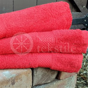 Bamboo fibre terry bath towel red